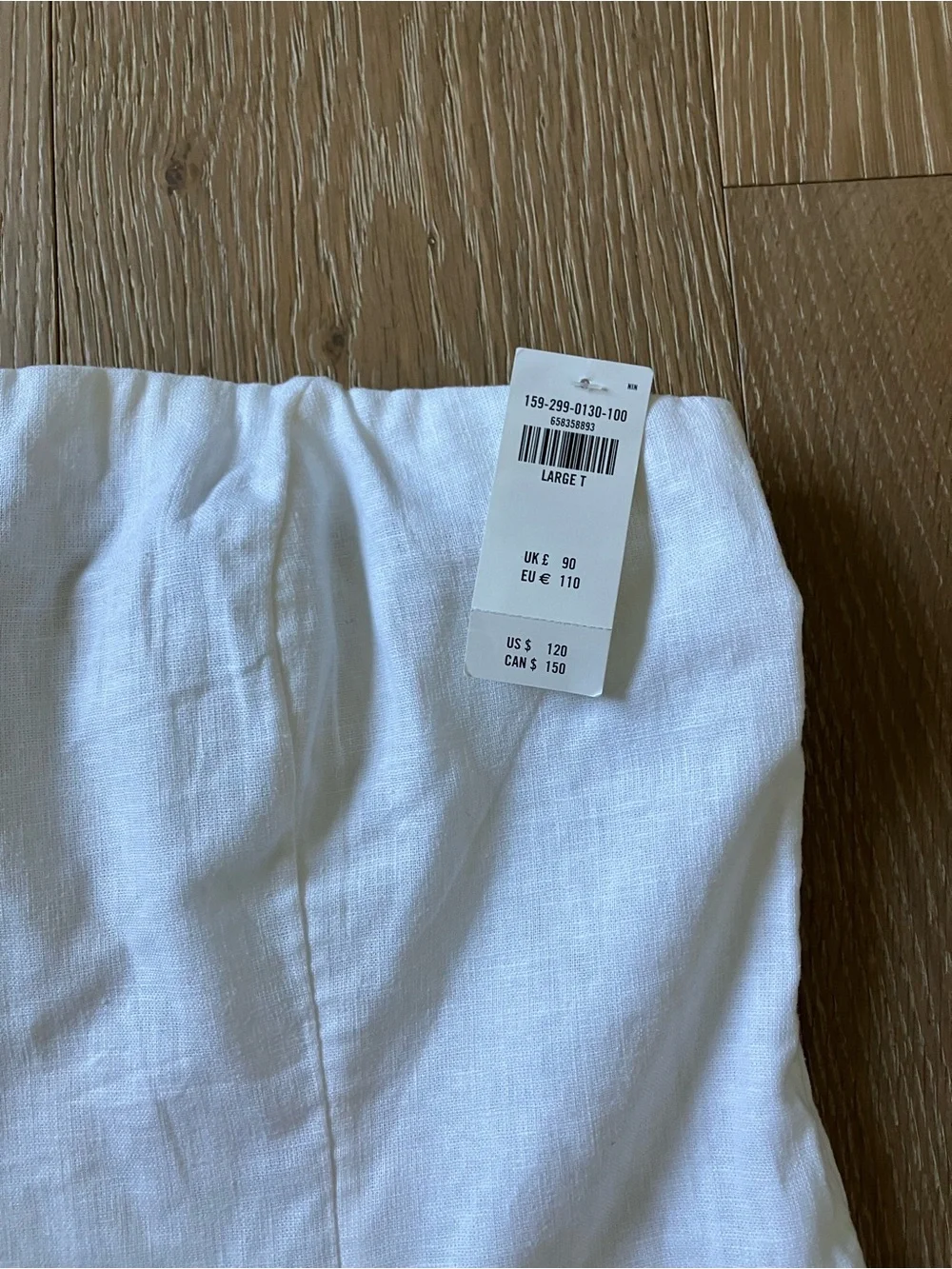 Abercrombie & Fitch White Dress Linen Cotton Skimming Strapless Maxi L Tall